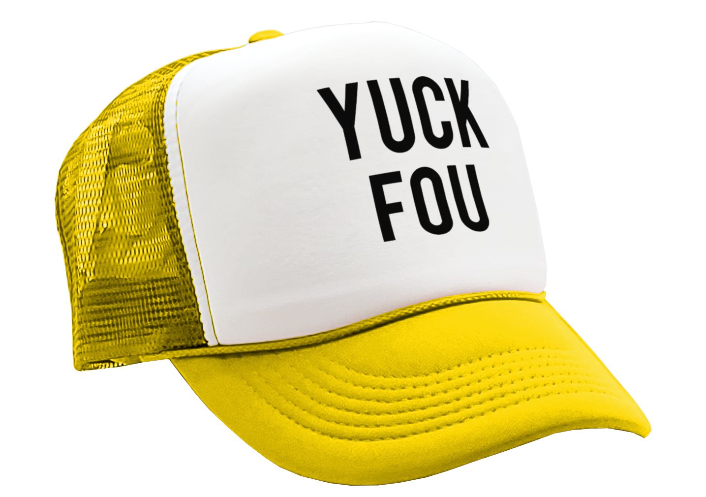 YUCK FOU - fuck you funny prank gag gift - Vintage Retro Style Trucker Cap Hat - Five Panel Retro Style TRUCKER Cap