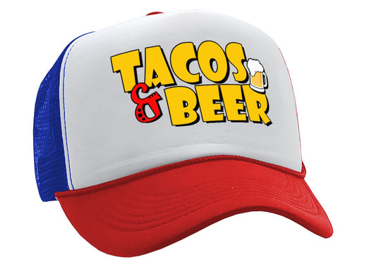 TACOS & BEER - Five Panel Retro Style TRUCKER Cap