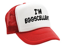 Load image into Gallery viewer, I&#39;M EGGSCELLENT - regular funny - Vintage Retro Style Trucker Cap Hat - Five Panel Retro Style TRUCKER Cap
