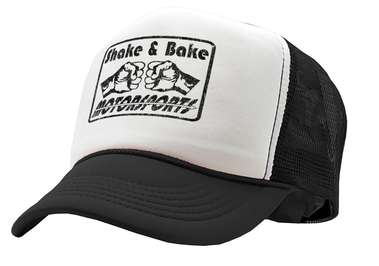 SHAKE and BAKE Motorsports - ferrell movie - Vintage Retro Style Trucker Cap Hat - Five Panel Retro Style TRUCKER Cap