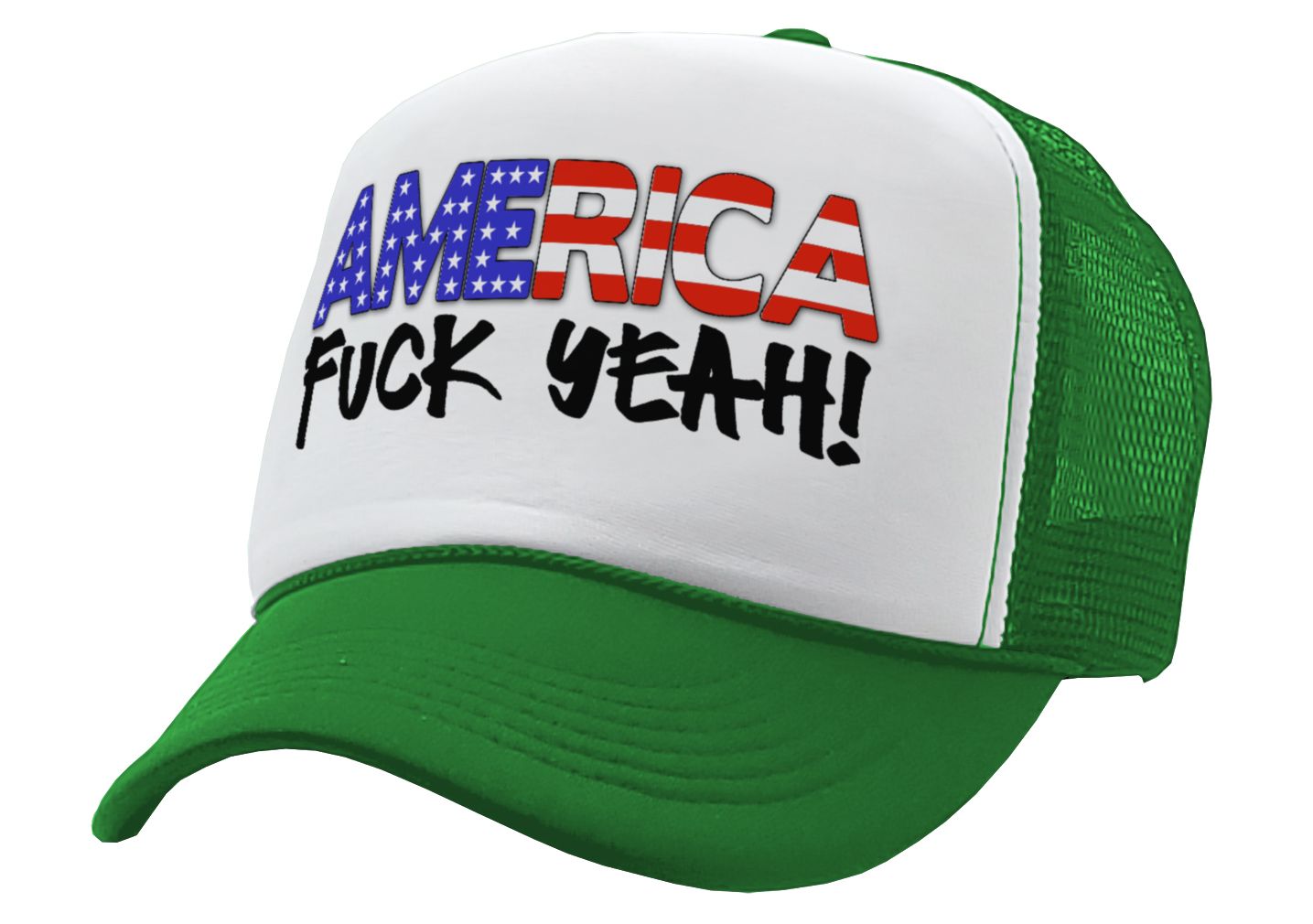 AMERICA - FUCK YEAH! 4th july patriot - Vintage Retro Style Trucker Cap Hat - Five Panel Retro Style TRUCKER Cap