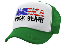 Load image into Gallery viewer, AMERICA - FUCK YEAH! 4th july patriot - Vintage Retro Style Trucker Cap Hat - Five Panel Retro Style TRUCKER Cap
