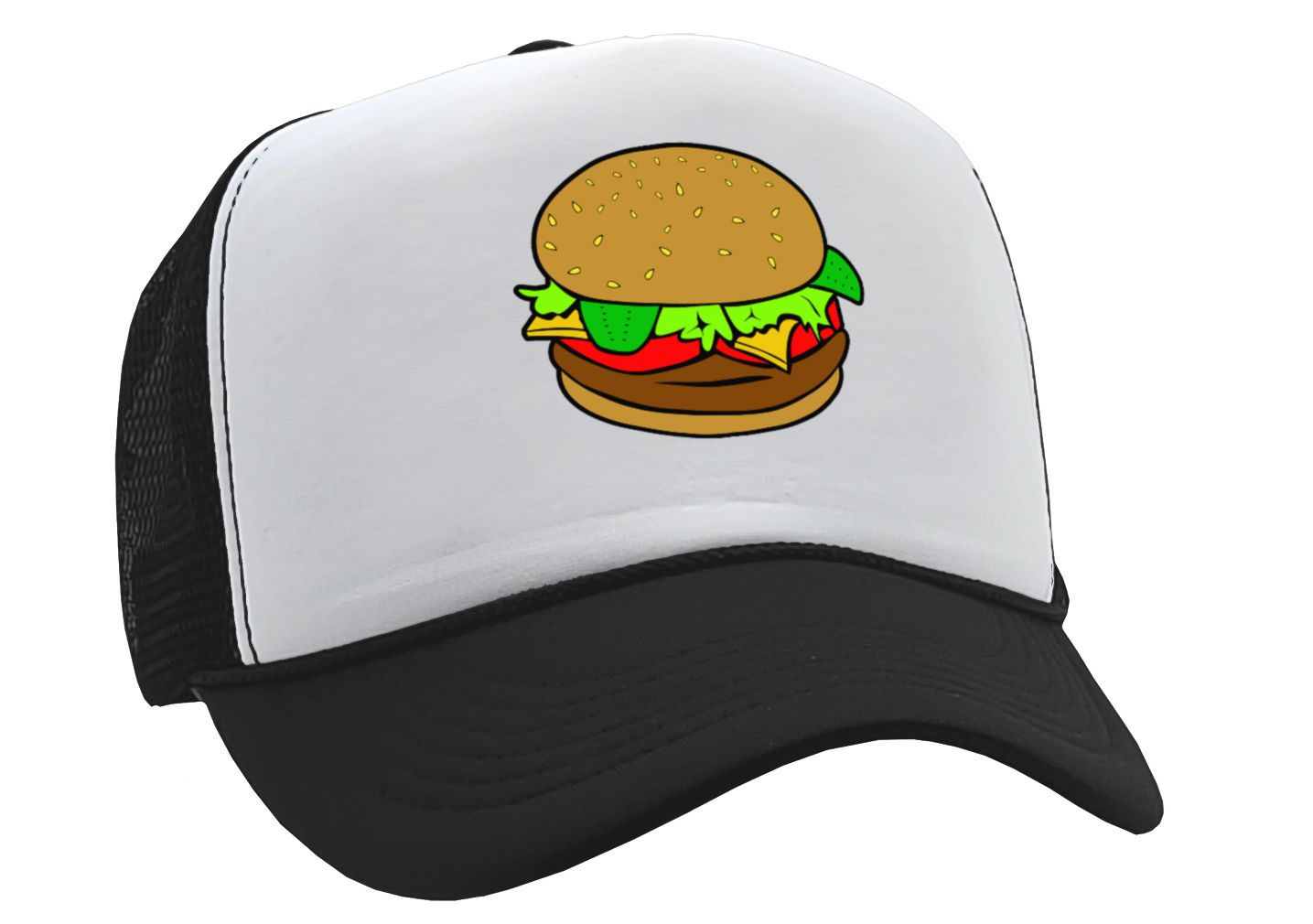 HAMBURGER - Five Panel Retro Style TRUCKER Cap