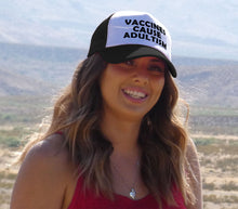 Load image into Gallery viewer, VACCINES CAUSE ADULTISM - Five Panel Retro Style TRUCKER Cap
