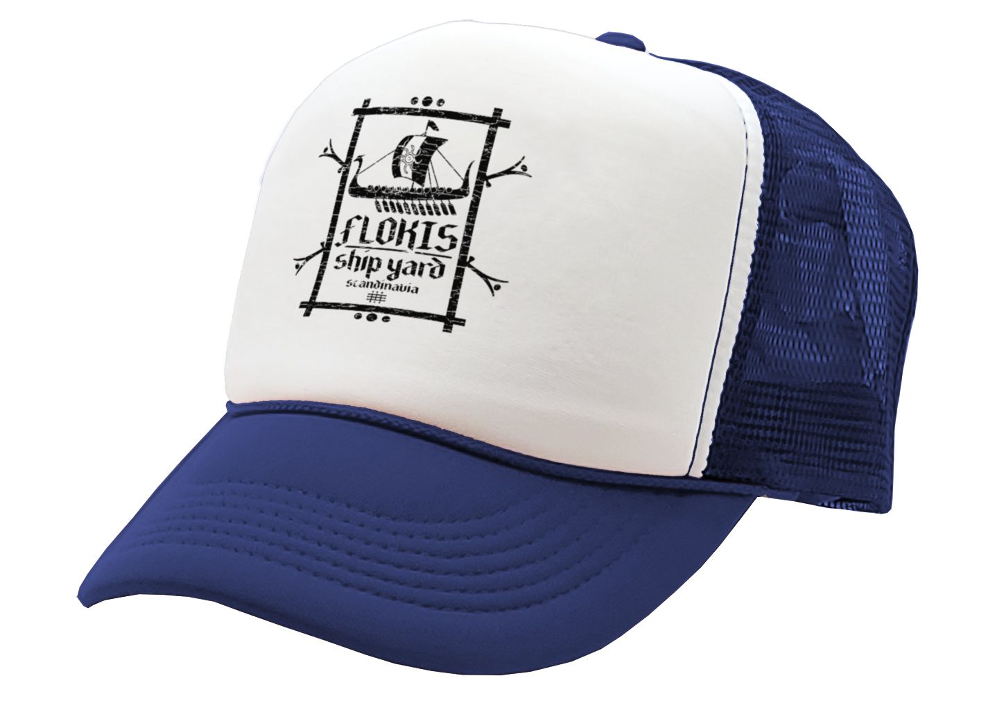 FLOKIS SHIPYARD - viking show norse - Vintage Retro Style Trucker Cap Hat - Five Panel Retro Style TRUCKER Cap