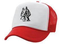 Load image into Gallery viewer, DARWIN EVOLUTION - funny science denier - Vintage Retro Style Trucker Cap Hat - Five Panel Retro Style TRUCKER Cap
