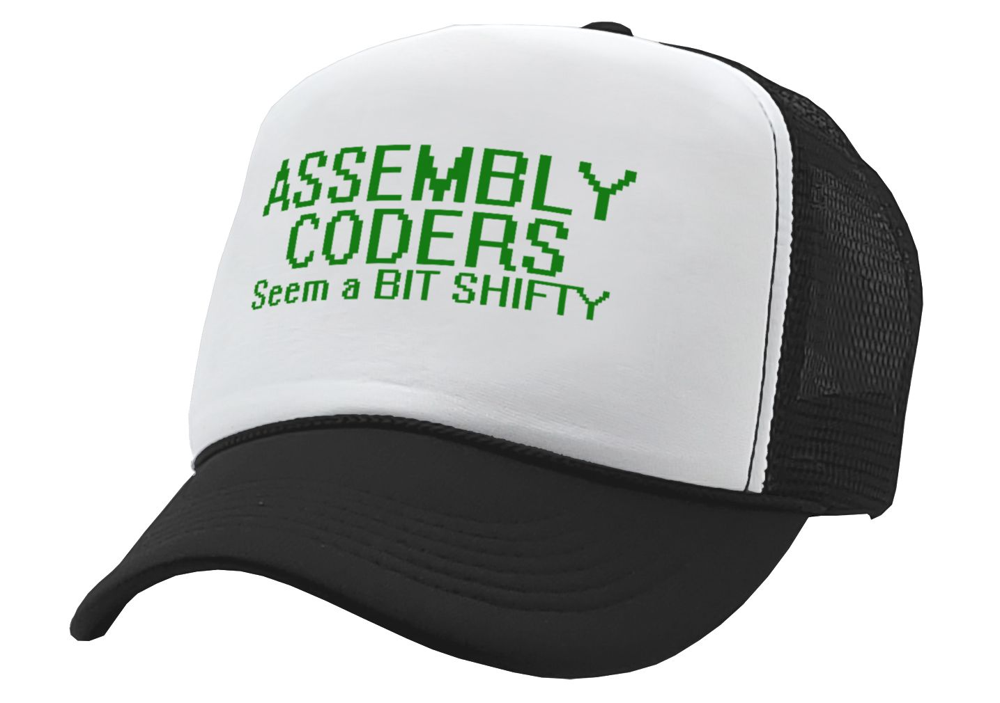 ASSEMBLY CODERS Seem a BIT Shifty - Five Panel Retro Style TRUCKER Cap