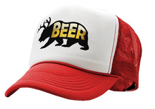 Load image into Gallery viewer, Beer Bear with Antlers - Five Panel Retro Style TRUCKER Cap
