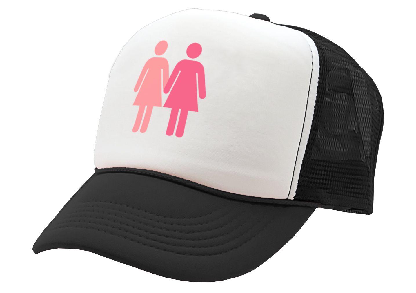 GIRL ON GIRL - lgbtq gay rights lesbian - Vintage Retro Style Trucker Cap Hat - Five Panel Retro Style TRUCKER Cap