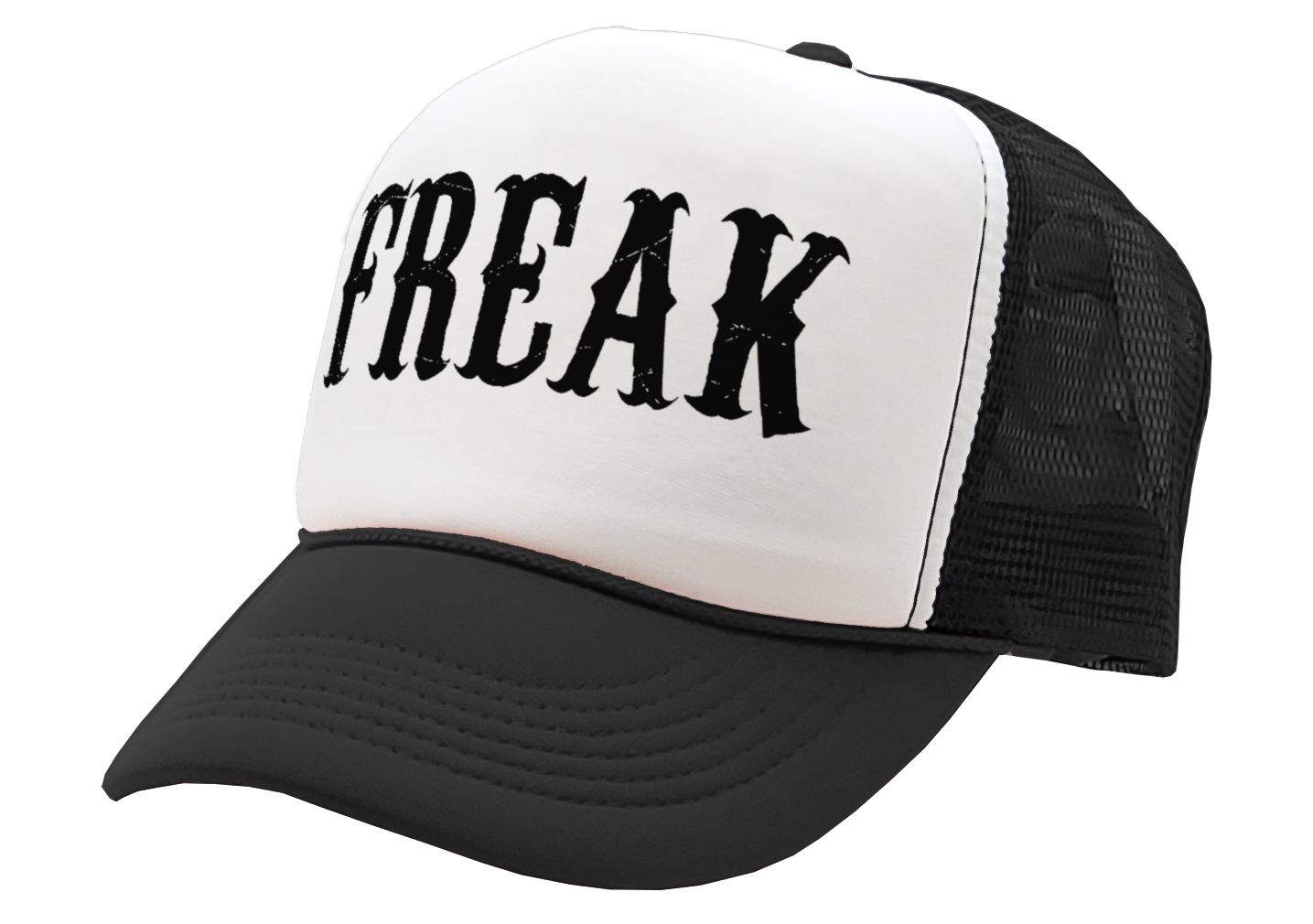 FREAK - sexy party college frat - Vintage Retro Style Trucker Cap Hat - Five Panel Retro Style TRUCKER Cap