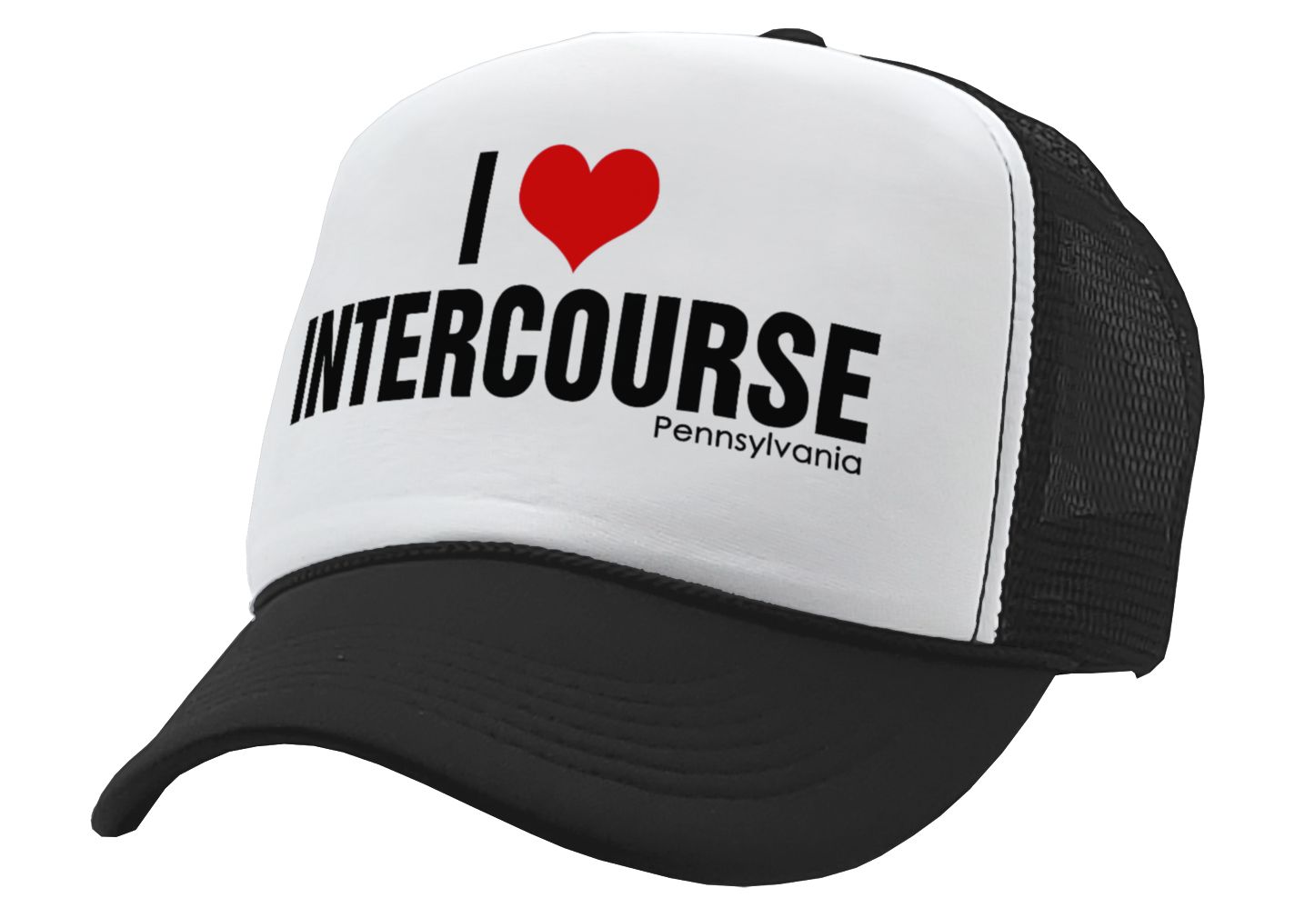 I HEART INTERCOURSE pennsylvania pa joke - Vintage Retro Style Trucker Cap Hat - Five Panel Retro Style TRUCKER Cap