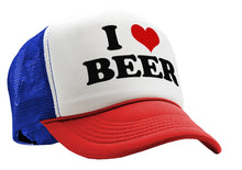 Load image into Gallery viewer, I HEART BEER - funny joke party gag - Vintage Retro Style Trucker Cap Hat - Five Panel Retro Style TRUCKER Cap
