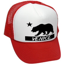 Load image into Gallery viewer, Venice Cali Bear Trucker Hat - Mesh Cap - Five Panel Retro Style TRUCKER Cap
