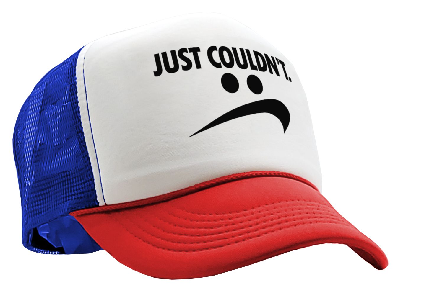 JUST COULDN'T - do it parody - Five Panel Retro Style TRUCKER Cap