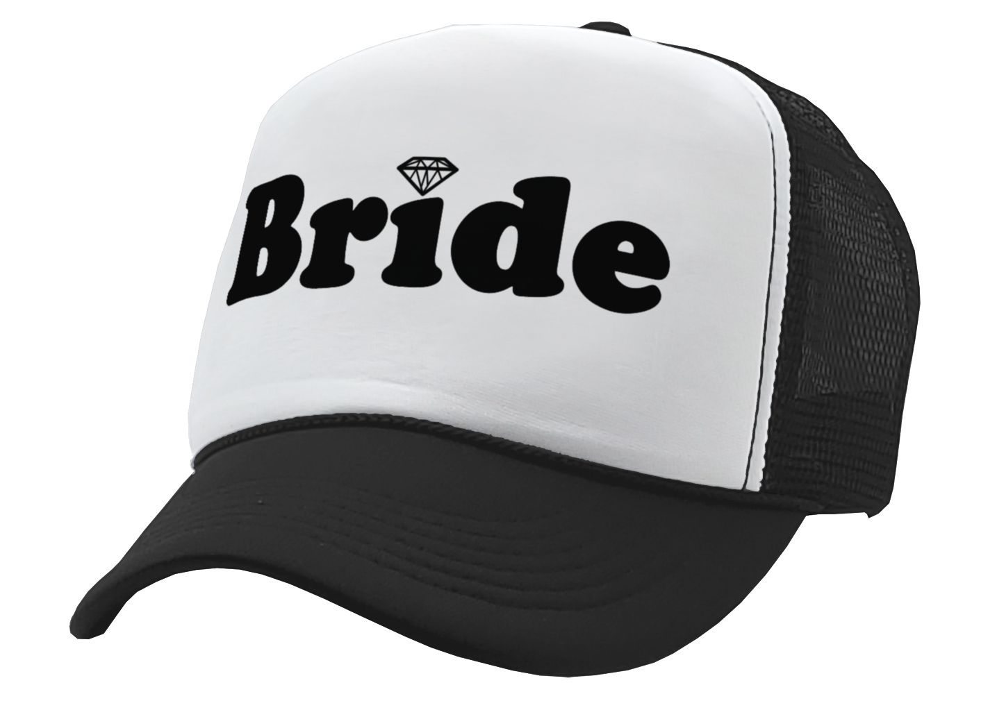 BRIDE - wedding bridesmaid marriage party - Vintage Retro Style Trucker Cap Hat - Five Panel Retro Style TRUCKER Cap