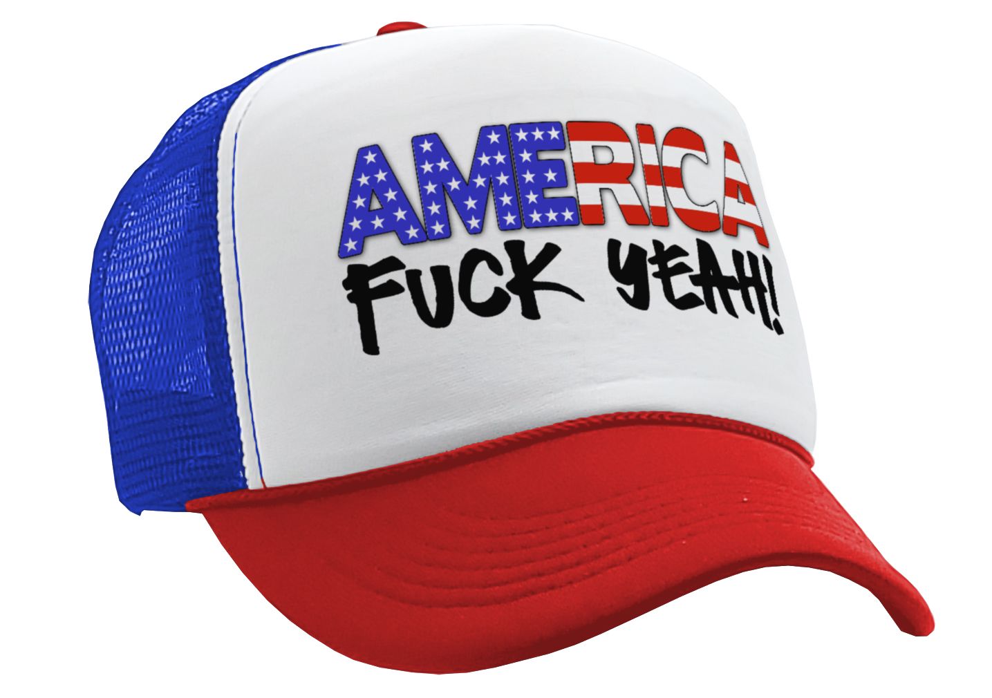 AMERICA - FUCK YEAH! 4th july patriot - Vintage Retro Style Trucker Cap Hat - Five Panel Retro Style TRUCKER Cap