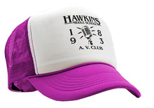 Load image into Gallery viewer, HAWKINS MIDDLE SCHOOL - AV CLUB - stranger - Vintage Retro Style Trucker Cap Hat - Five Panel Retro Style TRUCKER Cap
