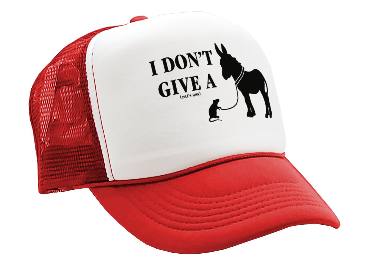 I Don't Give a RAT'S ASS - Five Panel Retro Style TRUCKER Cap