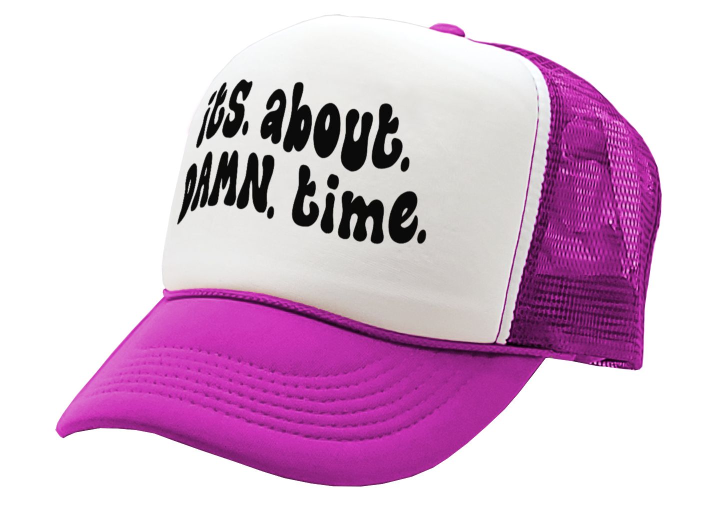 its. about. damn. time. - viral video - Vintage Retro Style Trucker Cap Hat - Five Panel Retro Style TRUCKER Cap