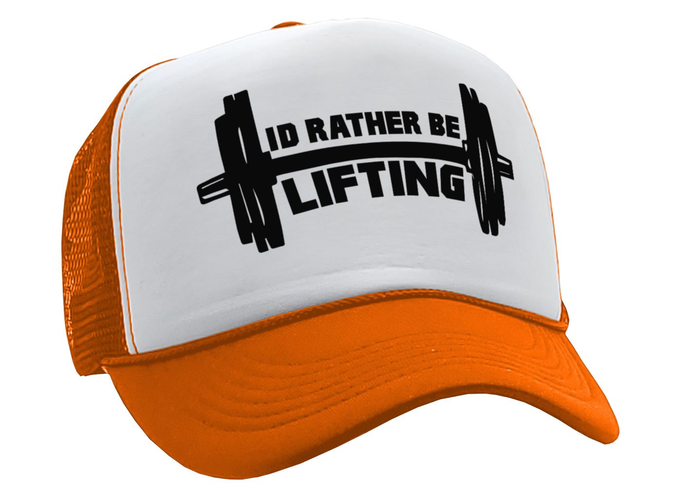 I'D RATHER BE LIFTING - workout weight lift gains - Retro Style Trucker Cap Hat - Five Panel Retro Style TRUCKER Cap