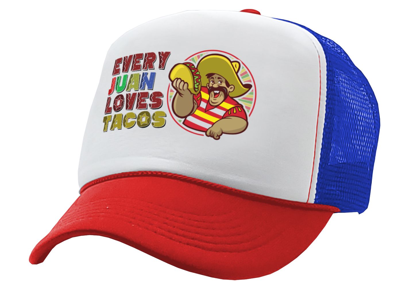 Every JUAN Loves Tacos - burrito - Five Panel Retro Style TRUCKER Cap