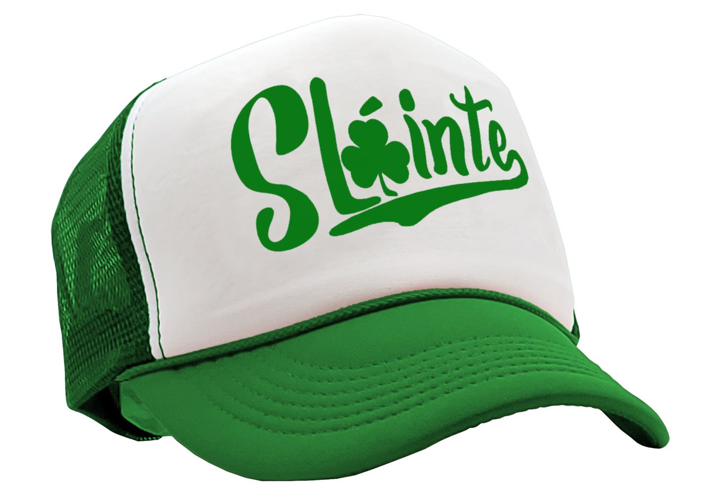 SLAINTE - ireland irish st paddys patricks day - Vintage Retro Style Trucker Cap Hat - Five Panel Retro Style TRUCKER Cap