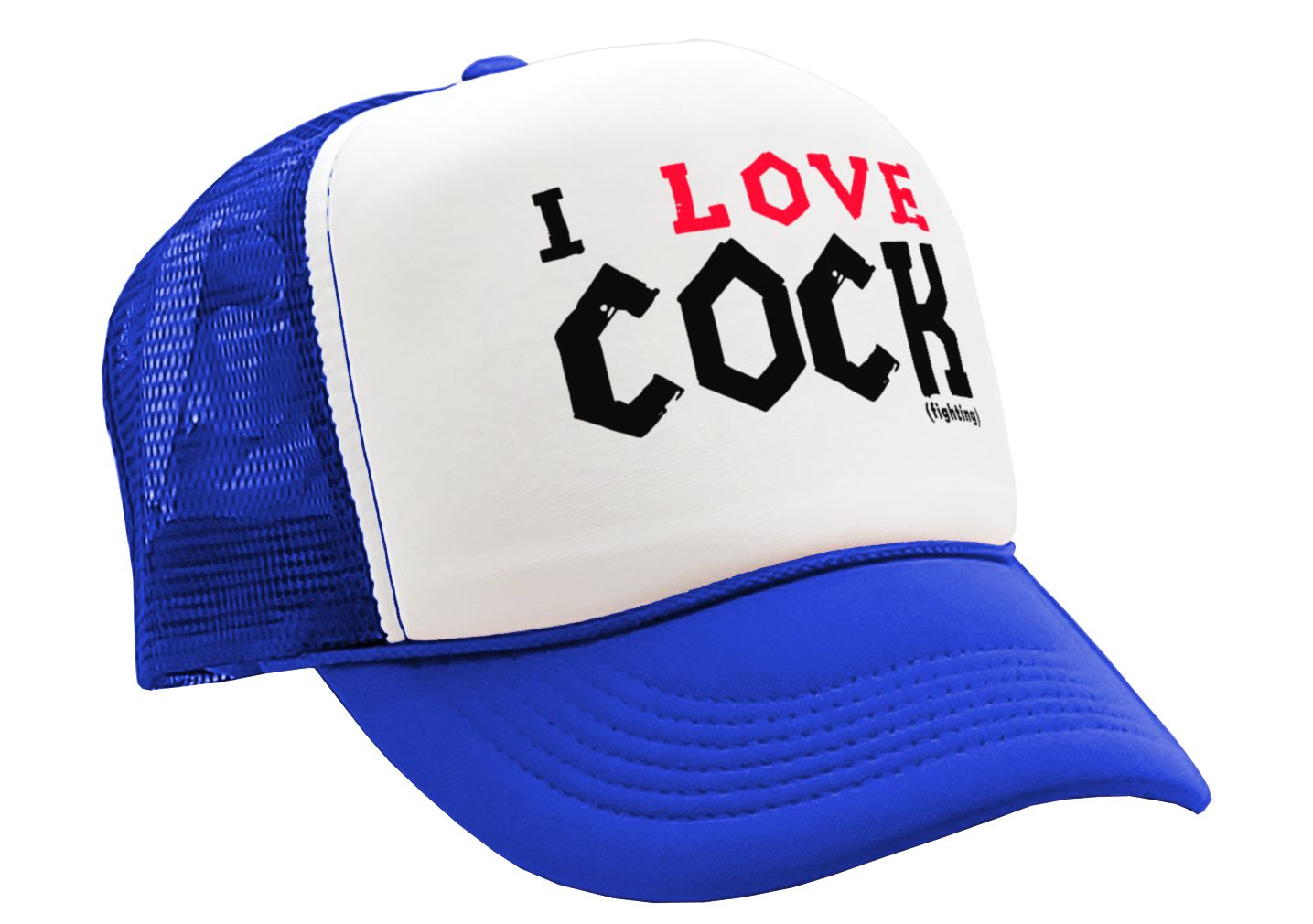 I LOVE COCK fighting - Five Panel Retro Style TRUCKER Cap