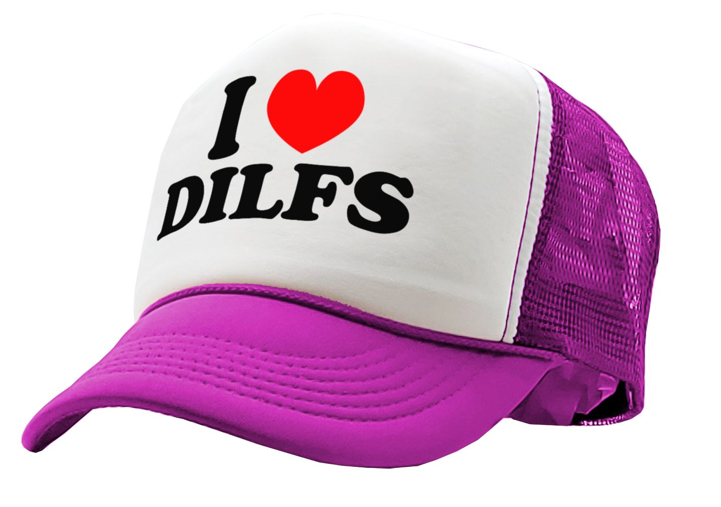 I Heart DILFS - Vintage Retro Style Trucker Cap Hat - Five Panel Retro Style TRUCKER Cap