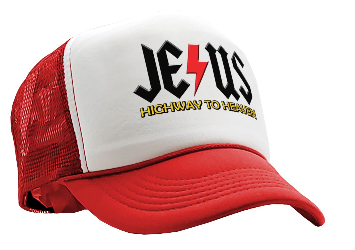 JESUS - HIGHWAY to HEAVEN - Five Panel Retro Style TRUCKER Cap