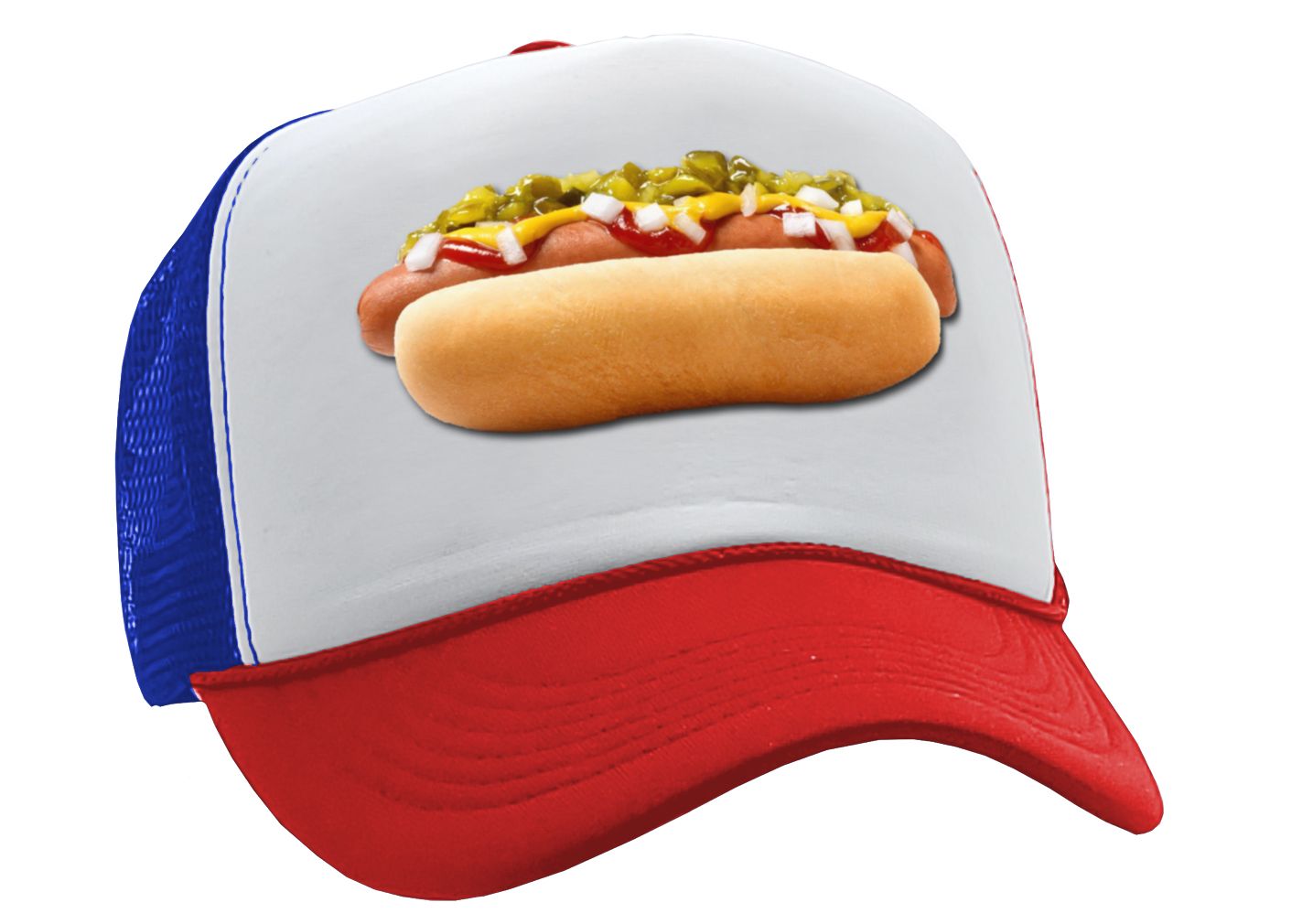 HOT DOG - Concession Truck Fair Carnival Snack - Vintage Retro Style Trucker Cap Hat - Five Panel Retro Style TRUCKER Cap