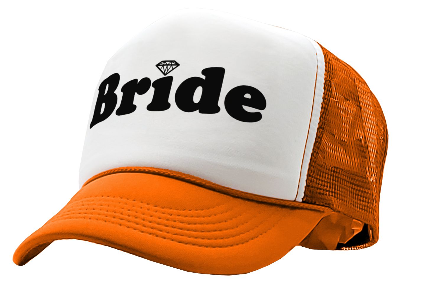 BRIDE - wedding bridesmaid marriage party - Vintage Retro Style Trucker Cap Hat - Five Panel Retro Style TRUCKER Cap