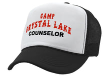 Load image into Gallery viewer, CRYSTAL LAKE COUNSELOR - funny 80s horror movie - Mesh Trucker Hat Cap - Five Panel Retro Style TRUCKER Cap
