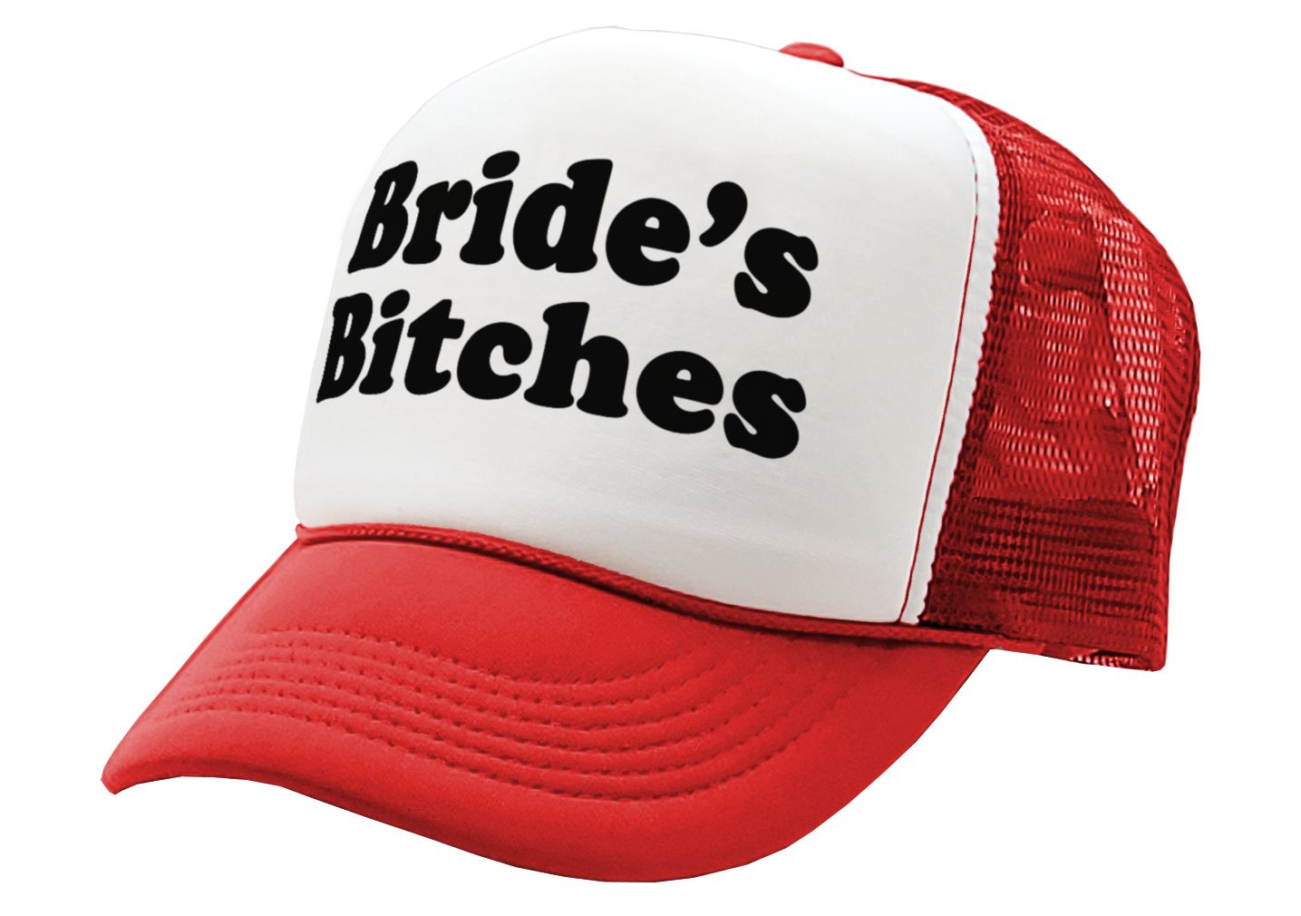 BRIDE'S BITCHES - wedding marriage party bride - Vintage Retro Style Trucker Cap Hat - Five Panel Retro Style TRUCKER Cap