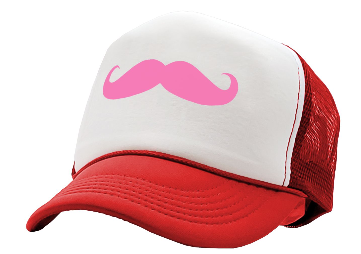 PINK MUSTACHE - Five Panel Retro Style TRUCKER Cap