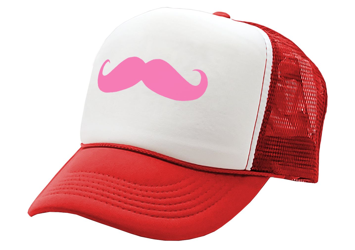 PINK MUSTACHE - Five Panel Retro Style TRUCKER Cap