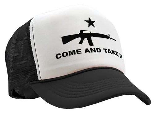 COME AND TAKE IT - 2nd amendment patriot - Vintage Retro Style Trucker Cap Hat - Five Panel Retro Style TRUCKER Cap