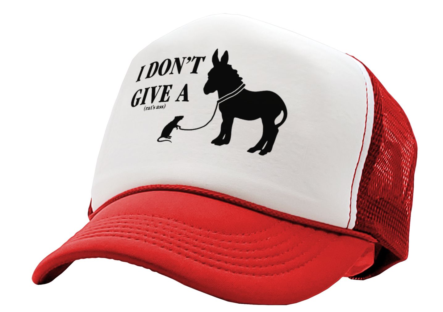 I Don't Give a RAT'S ASS - Five Panel Retro Style TRUCKER Cap