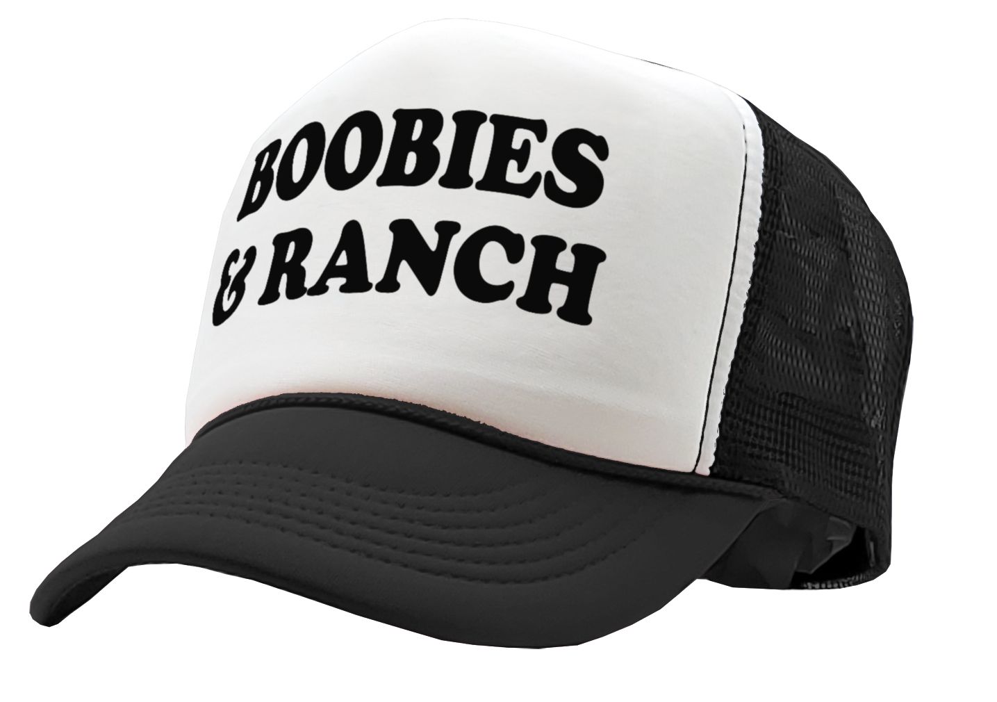 Boobies and Ranch - Vintage Retro Style Trucker Cap Hat - Five Panel Retro Style TRUCKER Cap