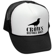 Load image into Gallery viewer, Crows Before Hoes Trucker Hat - Mesh Cap - Five Panel Retro Style TRUCKER Cap
