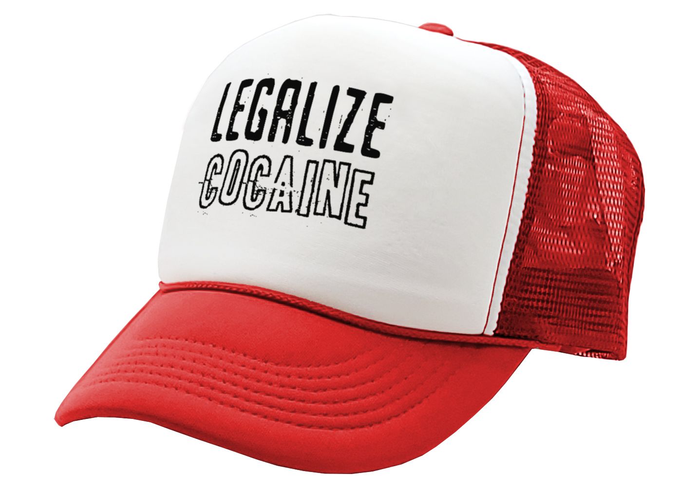 Legalize Cocaine - Vintage Retro Style Trucker Cap Hat - Five Panel Retro Style TRUCKER Cap