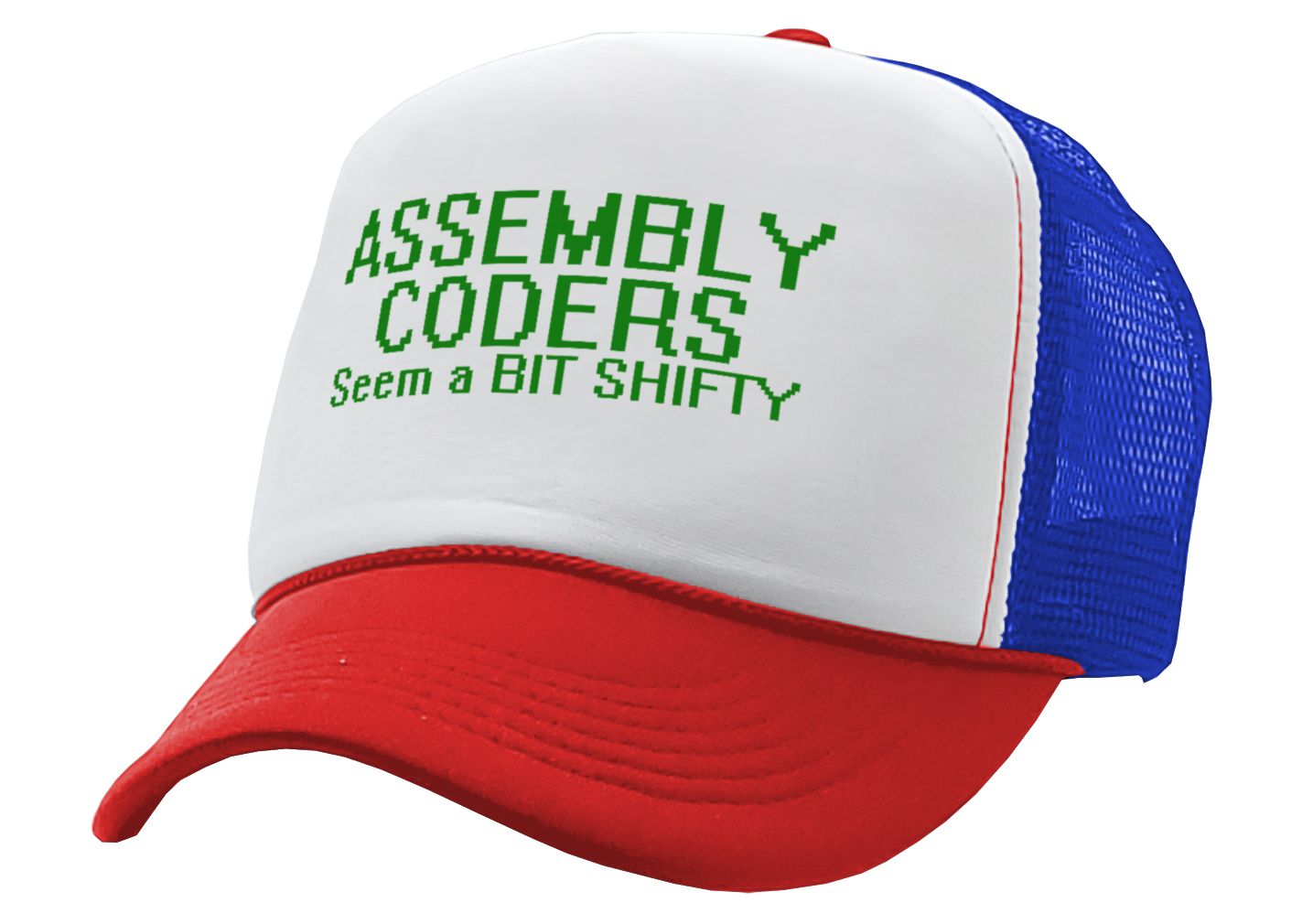 ASSEMBLY CODERS Seem a BIT Shifty - Five Panel Retro Style TRUCKER Cap