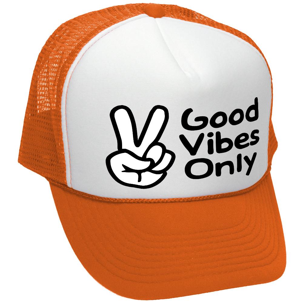 Good Vibes Only - TRUCKER HAT - Mesh Cap - Five Panel Retro Style TRUCKER Cap