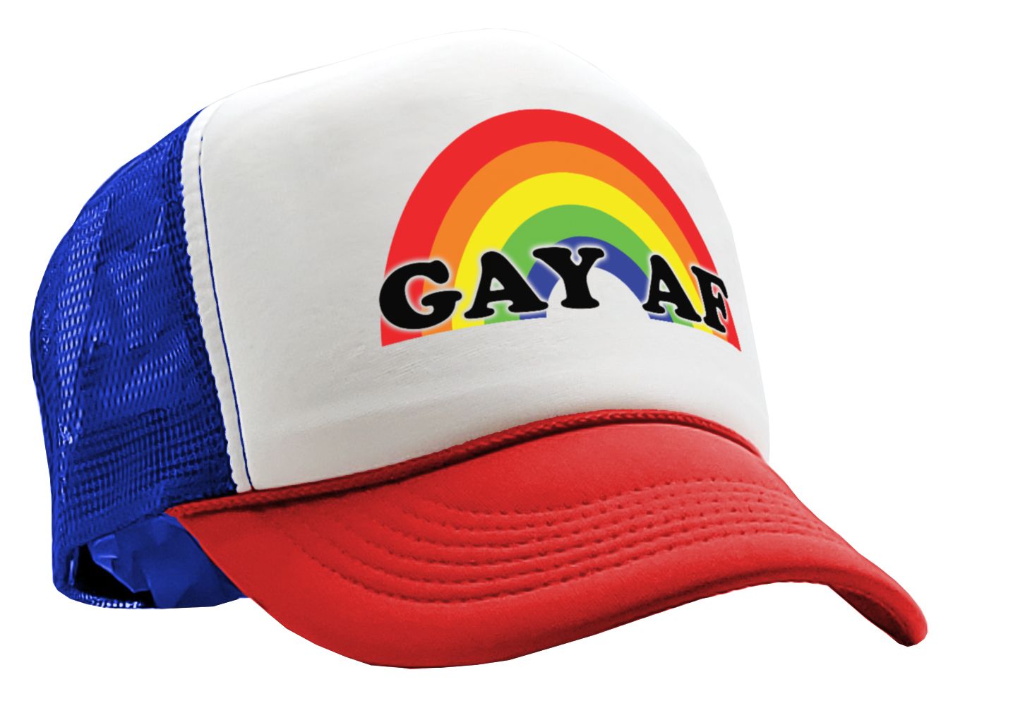 GAY AF - Five Panel Retro Style TRUCKER Cap