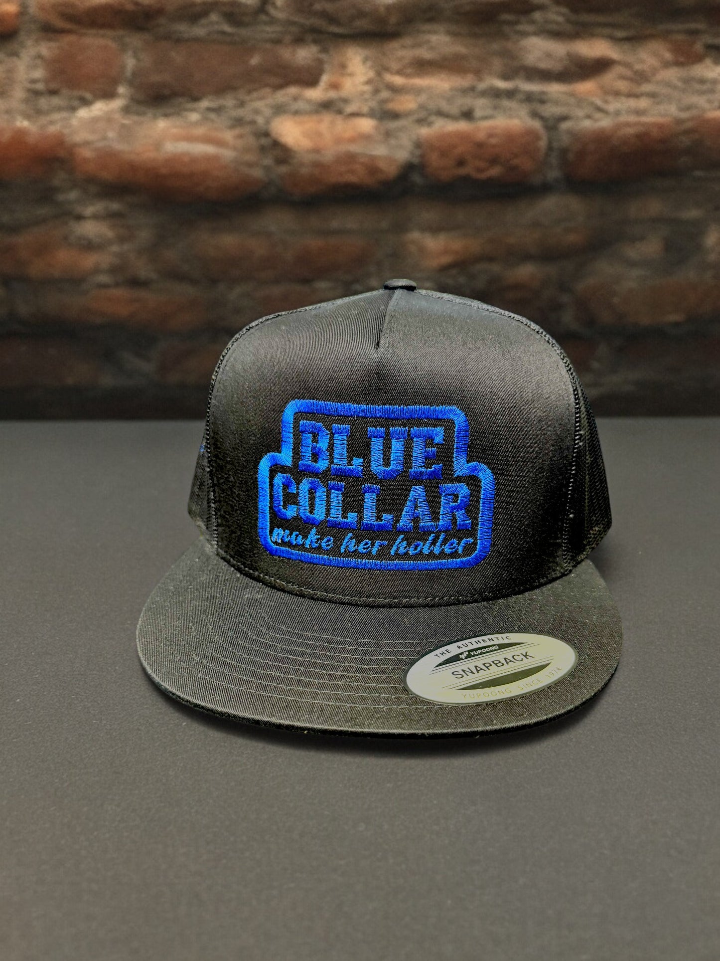 Blue Collar Make Her Holler - Adjustable Snapback Trucker Hat