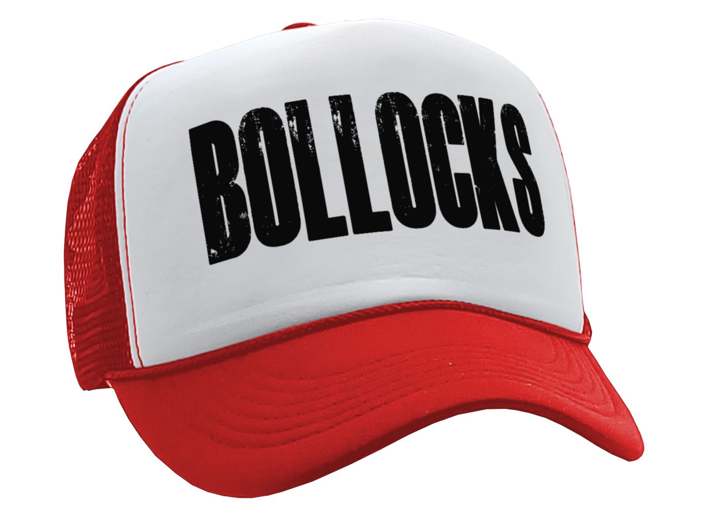 BOLLOCKS - british humor funny joke gag - Vintage Retro Style Trucker Cap Hat - Five Panel Retro Style TRUCKER Cap