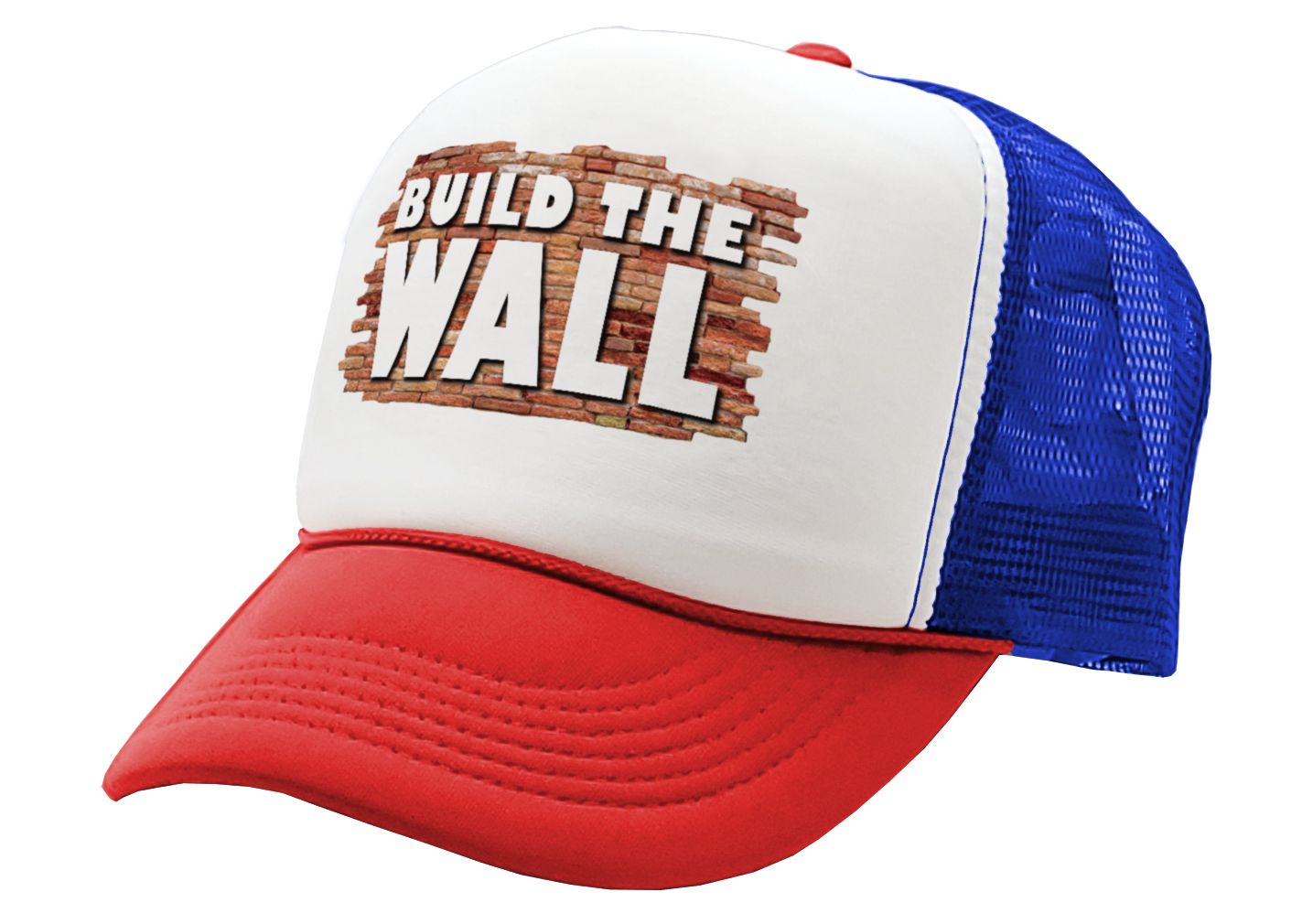 BUILD THE WALL - Five Panel Retro Style TRUCKER Cap