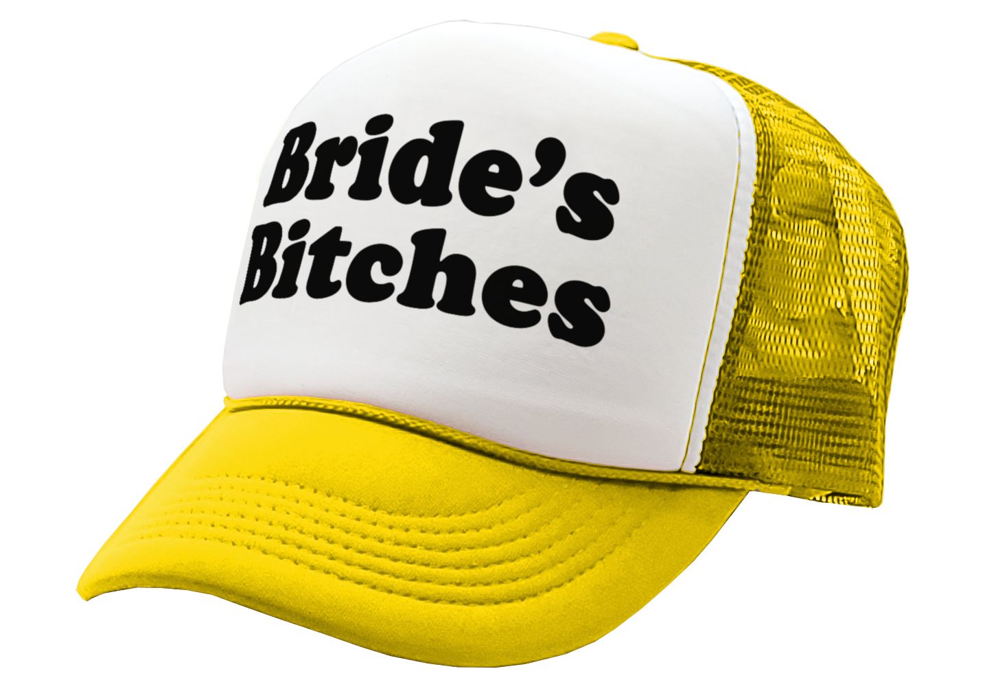 BRIDE'S BITCHES - wedding marriage party bride - Vintage Retro Style Trucker Cap Hat - Five Panel Retro Style TRUCKER Cap