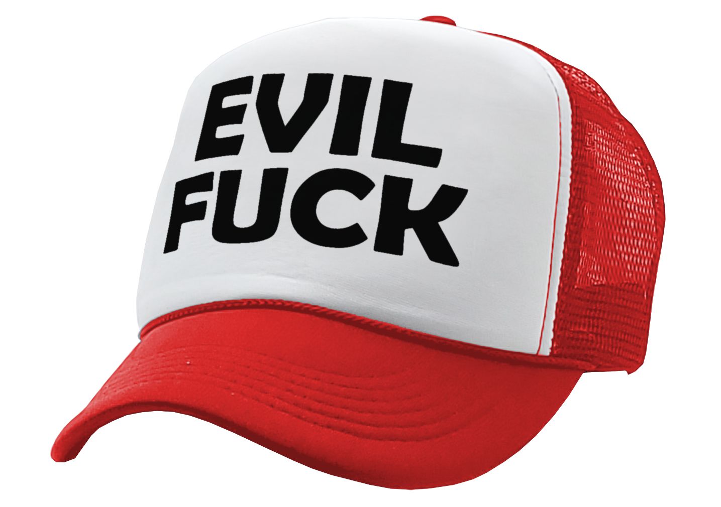 EVIL FUCK - sadistic bastard sick twisted - Vintage Retro Style Trucker Cap Hat - Five Panel Retro Style TRUCKER Cap