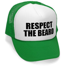 Load image into Gallery viewer, RESPECT THE BEARD - Unisex Adult Trucker Cap Hat - Five Panel Retro Style TRUCKER Cap
