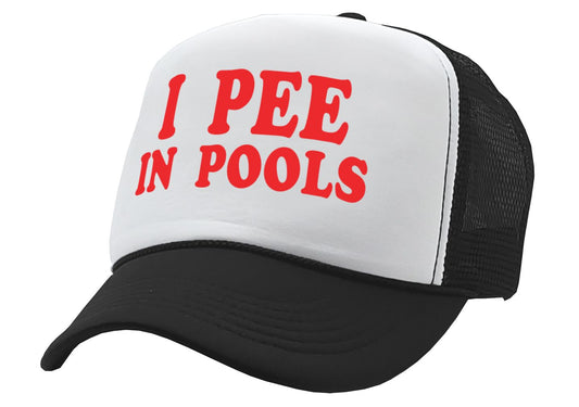 I Pee In Pools - Five Panel Retro Style TRUCKER Cap